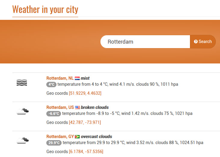Plaatsen zoeken